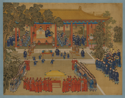 清人画颙琰万寿图像轴, , 