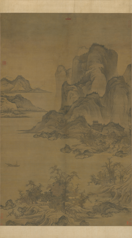 元人溪山行旅图轴, , 