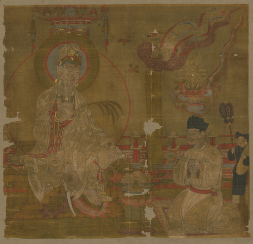 敦煌绢画白衣观音, , 