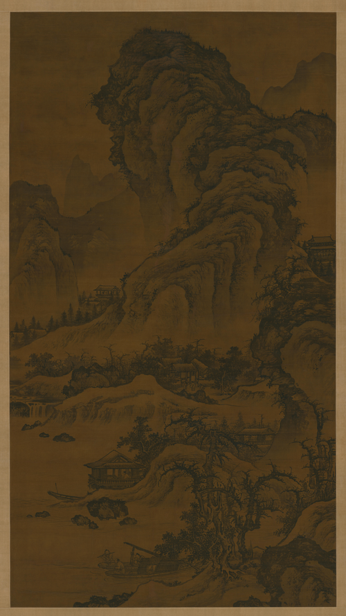 李在阔渚遥峰图轴, , 