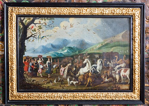 Noak med familj och djuren tågar in i arken, 1600, 