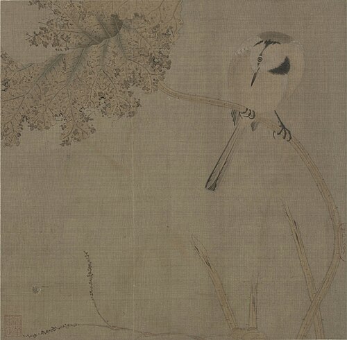 鹡鸰荷叶图页, , 