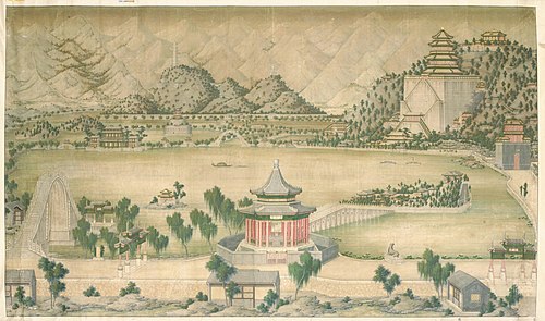 颐和园风景图轴, , 