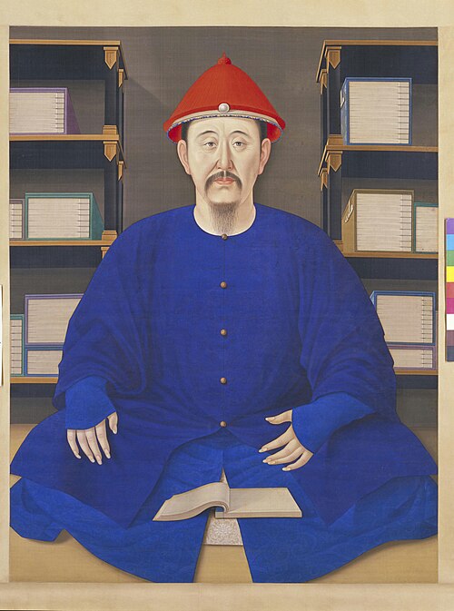 康熙帝读书像轴, 1699, 