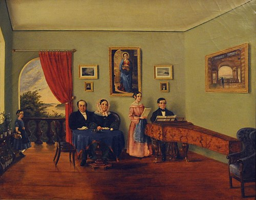 Michael Leitermayer im Kreise seiner Familie, 1840, 
