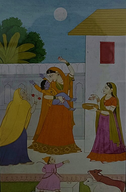 Krishna demanding moon from mother Yashoda., 1780, 