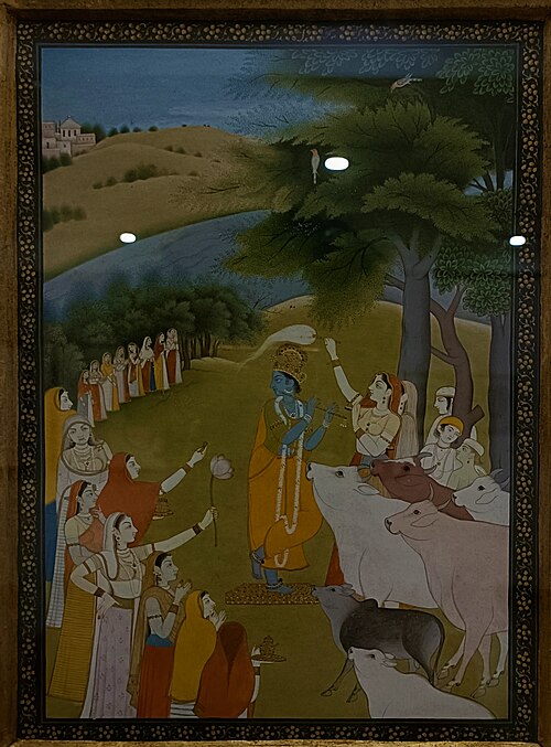 Krishna playing the flute., 1810, 