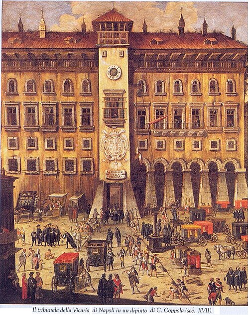 "Il Tribunale della Vicaria" or "La gran corte della Vicaria e la colonna infame", 1650, 
