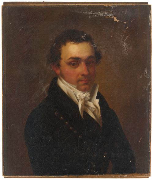 Brustbild eines Mannes in blauem Rock und weißer Weste, 1805, 