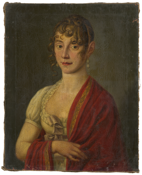 Bildnis einer jungen Frau in weißem Empirekleid (03634), 1810, 
