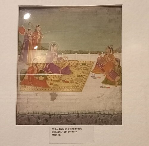 Noble women enjoying the music- Deccani Painting, 19, 
