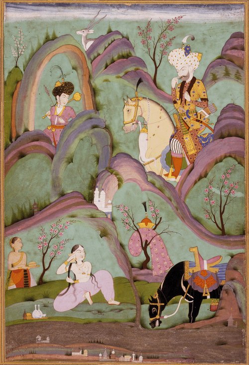 Khusraw Beholding Shirin Bathing_Deccan Painting, 18, 