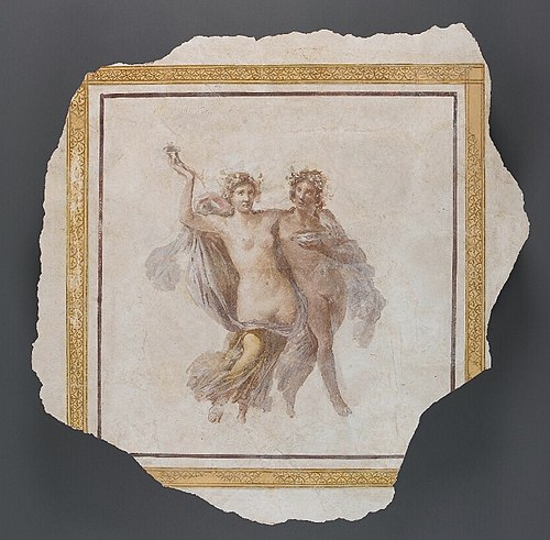 fresco panel depicting Dionysos and Ariadne, 83.AG.222.3.1, 50, 