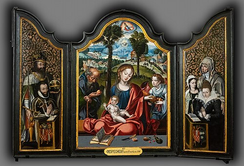 La Sainte Famille avec donateurs, , 