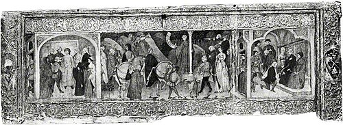 Scenes of a Marriage Ceremony (cassone panel), 1430, 