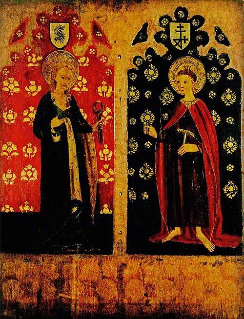 Saint Agatha Holding Pincers and a Breast; Saint William of Norwich with Three Nails in His Head (pa, 1460, 