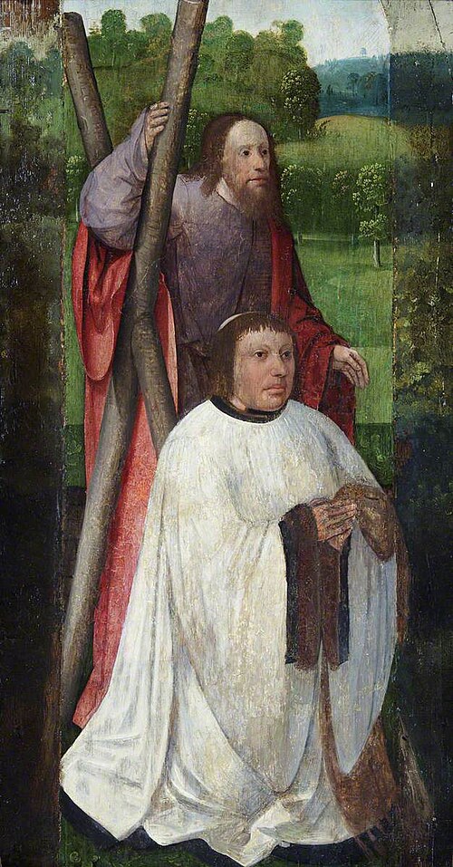 Saint Andrew and Donor (diptych, left wing), 1500, 