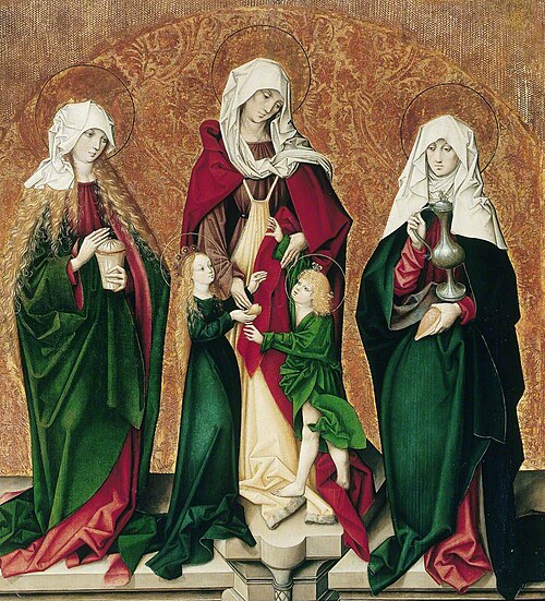 Saint Mary Magdalene, Saint Anne with the Infant Mary, the Christ Child and Saint Barbara, 1490, 