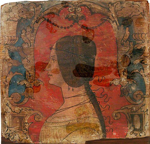 Profile of a Woman Facing Left (one of 29 painted panels from a frieze), 1500, 