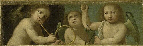 Three Putti with Musical Instruments, 1525, 