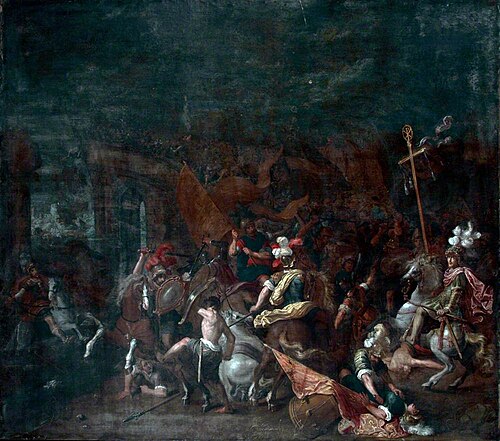 Constantine Defeating Maxentius at the Milvian Bridge, 1600, 