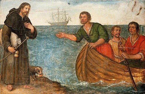 Saint Roch Setting Off from Montpellier to Rome (predella, panel 2 of 7), 1600, 