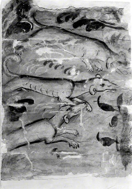 Three Hounds on the Chase (from Stodmarsh Court, Kent), 1600, 