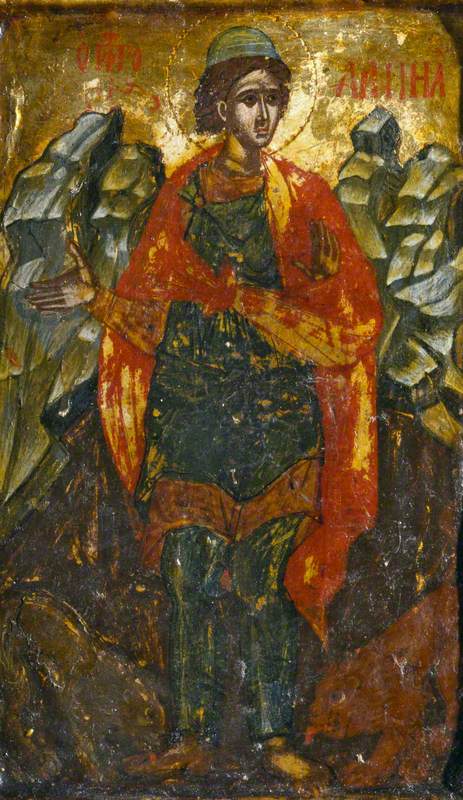 Daniel in the Lion's Den (one side of a two-sided panel), 1600, 