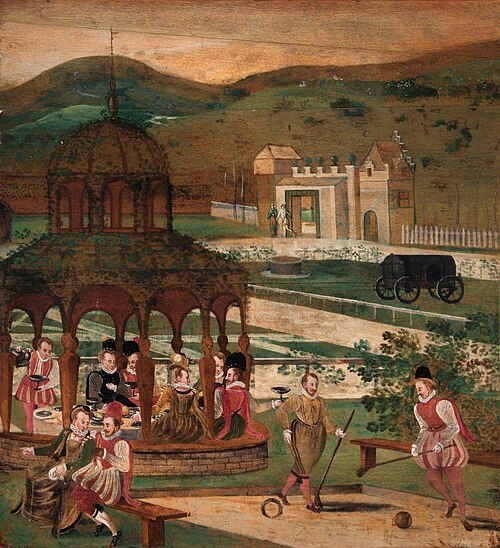 Elegant Company Playing a Game of Lawn Bowls, 1605, 
