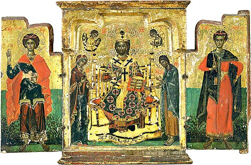 Icon with Deesis and Saints (triptych), 1650, 