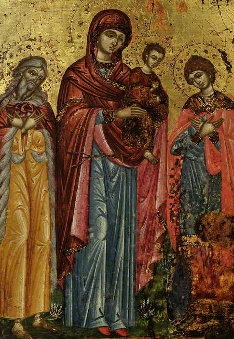 Icon with Virgin and Child with Saint George, 1700, 