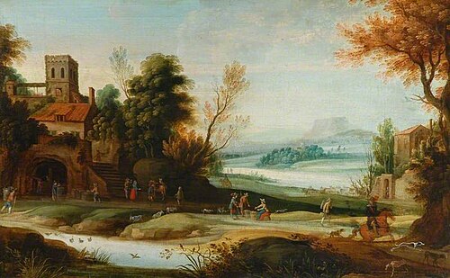 Landscape with Peasants, 1700, 