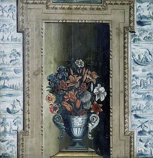 Vase with Flowers (chimney board), 1730, 