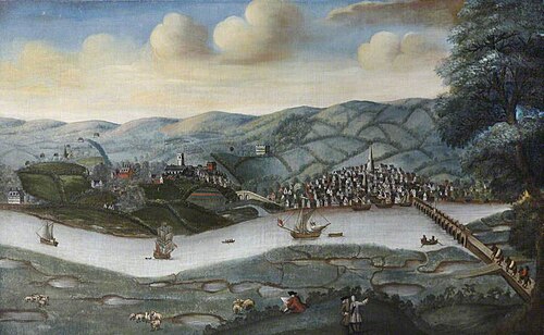 Barnstaple from Sticklepath, Devon, 1740, 