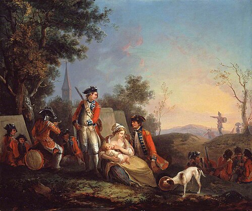 British Infantrymen of a Royal Regiment in an Encampment, 1760, 