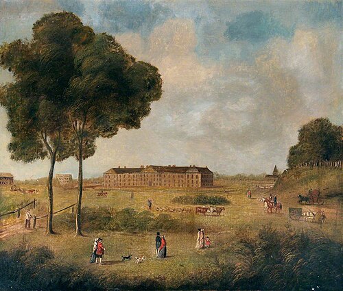A View of The London Hospital in an Open Landscape, 1760, 