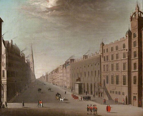 Trongate, Glasgow, Looking West from Glasgow Cross (after the Foulis Academy), 1775, 