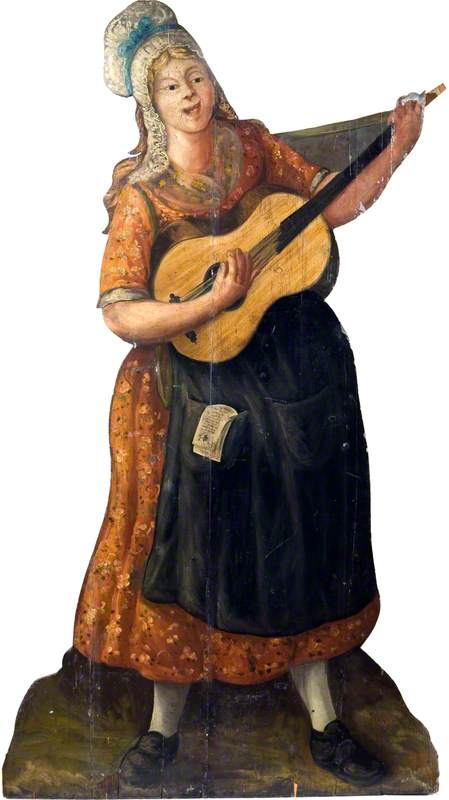 Female Street Player with a Guitar (dummy board), 1780, 