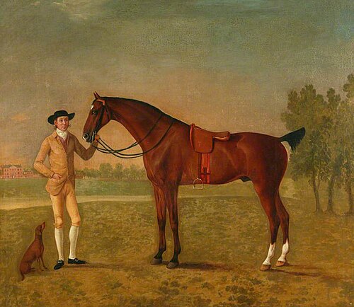 A Horse with Groom and Dog in Platt Fields, Manchester, 1800, 
