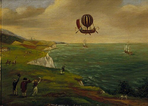 Blanchard and Jeffries Crossing the Channel, 1785, 
