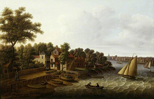 The Thames at Millbank, London, 1787, 