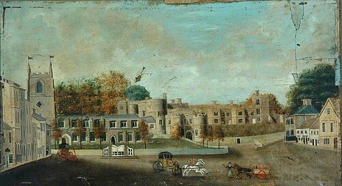 View of Skipton Castle and Church, 1810, 