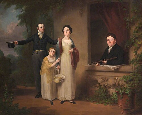 Darcy Lever (1760–1839), with His Son John and Daughters Frances and Emelia Charlotte, 1820, 