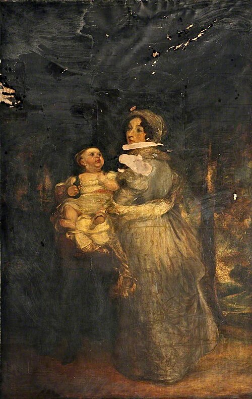 Queen Victoria, as a Baby, with the Duchess of Kent, 1820, 