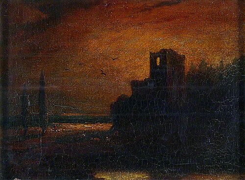 Landscape with a Ruined Tower, Sunset, 1821, 