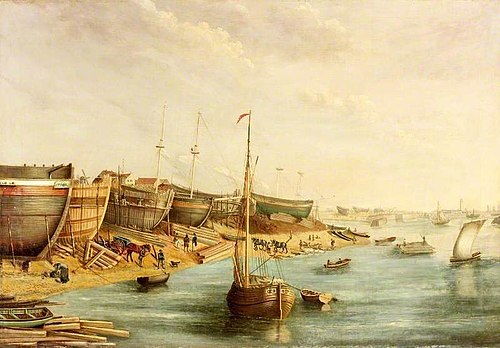 William Pile's Shipyard, North Sands, Sunderland, 1830, 