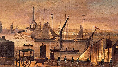 Margate Harbour, Kent, with Ships, 1830, 