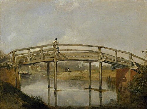Landscape with a River and Bridge, 1830, 