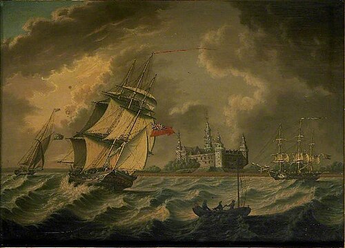 British Merchant Navy Barque off Elsinore, Denmark, 1830, 