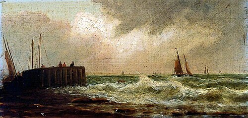 Sailing Ships Approaching Harbour, 1840, 